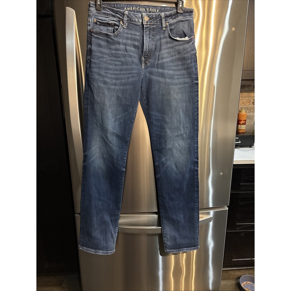 American Eagle Men's Jeans Size 32 x 36 Blue Slim Airflex Denim Jean Pants Dark